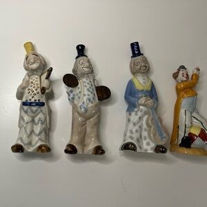 4 vintage ceramic clown manufactured by Brinnco in Taiwan